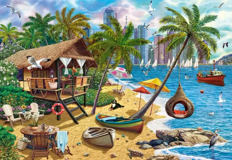 Puzzle 1000 elementów. Lato w mieście zdjęcie 2