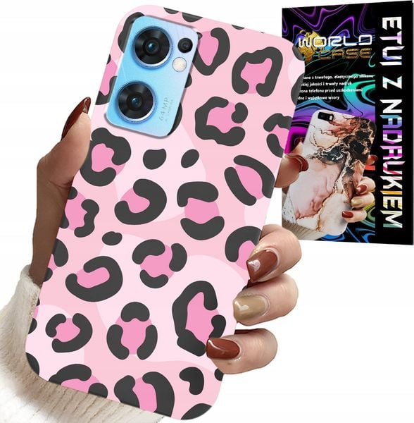 ETUI DO OPPO RENO7 5G - RÓŻOWA PANTERKA PANTERA KOBIECE WZORY zdjęcie 1