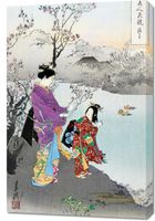 Obraz 60x90cm  Plum Blossom, Gekko Japoński Vintage do Salonu