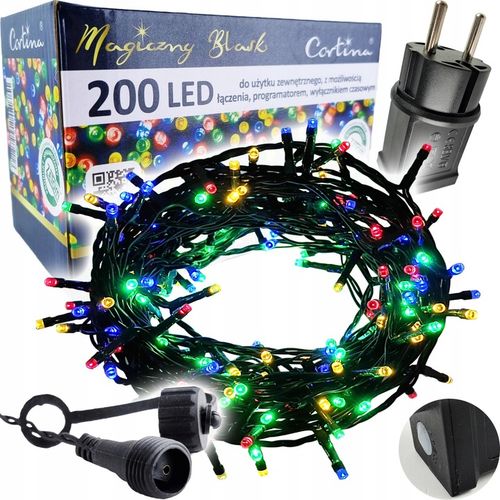 LAMPKI CHOINKOWE 200LED TIMER lampek Zewnętrzne CHOINKĘ CHOINKA KOLOROWE na Arena.pl