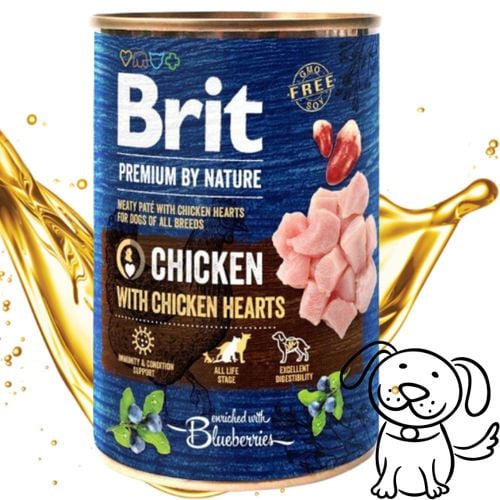 mokra karma dla psa kurczak brit premium by nature 400 g chicken&hearts na Arena.pl