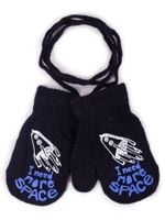 Rękawiczki chłopięce jednopalczaste czarne z rakietą 12 YOCLUB