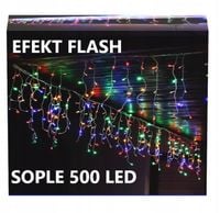 SOPLE 500 LED LAMPKI ZEWNĘTRZNE WIELOKOLOROWE KURTYNA IP44 STAŁE + FLASH