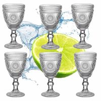 2 x KIELICHY DO WODY DRINKÓW 300 ML ZESTAW 6 SZKLANEK NA NÓŻCE KOMPLET 6 SZ