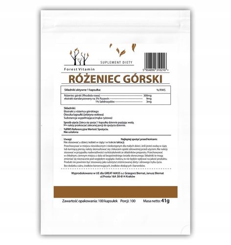 Różeniec Górski Stres Koncentracja 100 kapsułek na Arena.pl