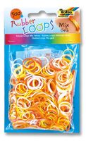 gumki do zaplatania kolorowy mix 500 szt. +szydełko folia - żółte