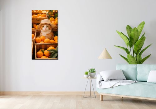 Obraz 50x100cm Kot w Pomarańczach na Arena.pl