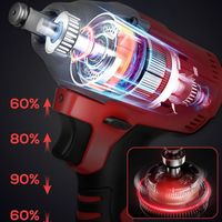 Bezprzewodowy klucz udarowy silnikiem bezszczotkowym Wbudowany z LED 2xAKU