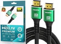 Kabel HDMI - HDMI 2.1 V PREMIUM 8K 4K 144Hz Mocny Monitor Projektor 10m