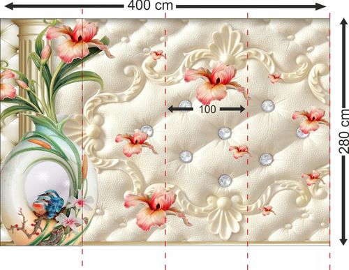 FOTOTAPETA szkic figury drzewa liście 3D 400x280 na Arena.pl