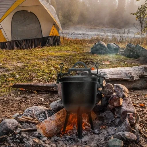 KOCIOŁEK ŻELIWNY GARNEK MYŚLIWSKI 8L NA OGNISKO CIĘŻKI + GRATIS zdjęcie 8