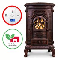 PIEC wolnostojący ŻELIWNY KOMINEK KOZA 9 kW INGRID AMBRA MIEDZIANY CZUJNIK