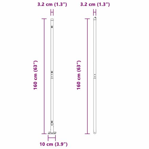 Słupek ogrodzeniowy. 52 pcs Srebrny 3.2 x 3.2 x 140 cm Stal na Arena.pl