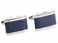 SPINKI DO MANKIETÓW DO KOSZULI SREBRNE GRANATOWE 472