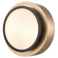 Okrągły kinkiet ścienny Coburg W02784BR Cosmolight alabaster czarny mosiądz