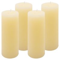Zestaw świec rustykalnych, 20 cm, Ø 7,5 cm, kremowe, 4 szt.