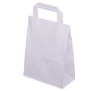 biała torba papierowa eco 26x14x30 - uchwyt płaski