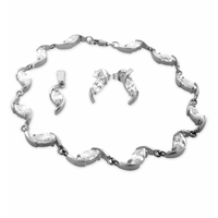 SREBRNY KOMPLET ŁEZKI Z DUŻYMI CYRKONIAMI PRÓBA SREBRA 925