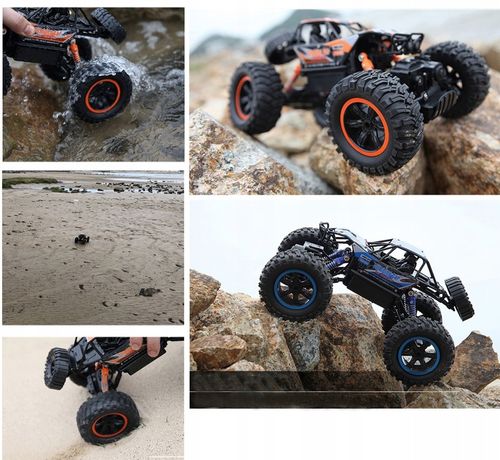 SAMOCHÓD ZDALNIE STEROWANY MONSTER AUTO RC 4X4 KOŁA XXL + PILOT AKUMULATOR na Arena.pl