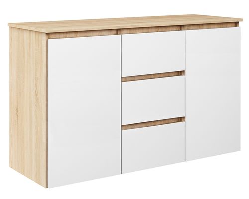 KOMODA MEGAN K3 BIAŁA na ubrania do salonu przedpokoju sypialni na Arena.pl