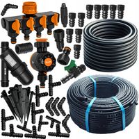 Zestaw nawadniania ogrodu 100m linia kroplująca 25m rura montażowa 16mm