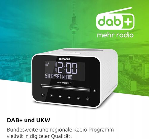 Radiobudzik TECHNISAT Digitradio 52 CD DAB+ FM Biały Odtwarzacz CD na Arena.pl