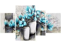 70CM 120CM OBRAZ 4 ELEM MAGNOLIE NIEBIESKICH KOLORACH ŚCIENNY
