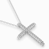 naszyjnik z białego srebra 925 z diamentem (brylantem) 0,14 ct lab