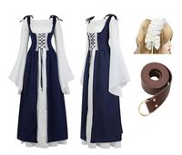 SUKIENKA ŚREDNIOWIECZNA SUKNIA DAMA DWORU RENESANSOWA Opaska +Pasek XL BAL