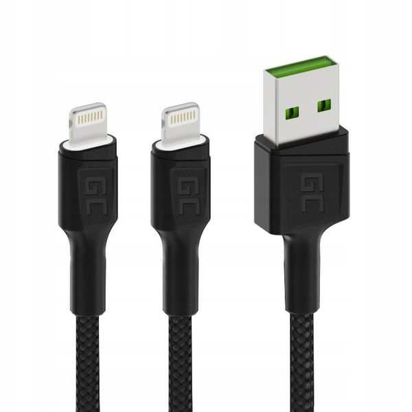 2x Kabel Lightning 2m LED GreenCell Ray szybkie ładowanie do Apple iPhone zdjęcie 1