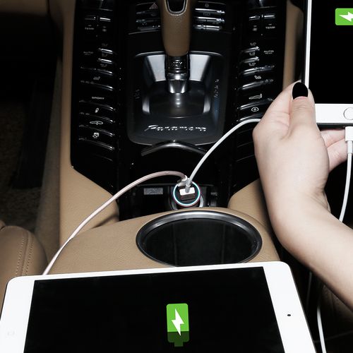 Ładowarka Samochodowa 2xUSB Baseus FastCharge 2.4A brązowy na Arena.pl
