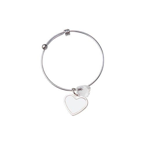 Bransoletka z kulką, kryształowym sercem i zawieszką sercem do sublimacji na Arena.pl