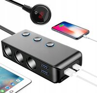 ROZDZIELACZ ROZGAŁĘŹNIK ZAPALNICZKI SZYBKA ŁADOWARKA SAMOCHODOWA USB QC PD