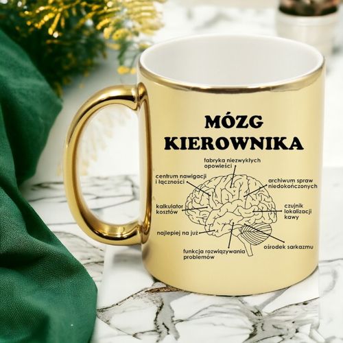KUBEK ZŁOTY PREMIUM MÓZG KIEROWNIKA ŚMIESZNY PREZENT DLA SZEFA na Arena.pl
