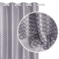 Zasłona gotowa na przelotkach HARD 140x250 żakardowa srebrna