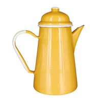 Dzbanek Do Kawy Emaliowany Imbryk 1,3L Żółty Kafejnik Ręcznie Robiony