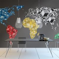 Fototapeta - Map of the World - colorful solids 250x193