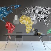 Fototapeta - Map of the World - colorful solids 200x154