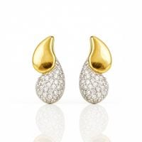 kolczyki ze stali szlachetnej pozłacane 14k złotem, cyrkonie łezki kst3447