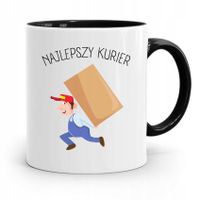 Kubek Czarny Dla Kuriera Najlepszy Kurier Prezent Z Nadrukiem Ze Zdjęciem