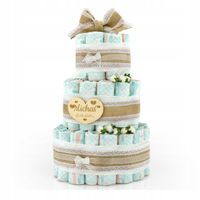 TORT z PAMPERSÓW prezent na CHRZEST baby shower