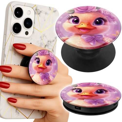 Uchwyt do telefonu Popsocket na palce/stojak SŁODKA KACZKA NA RÓŻOWYM TLE na Arena.pl