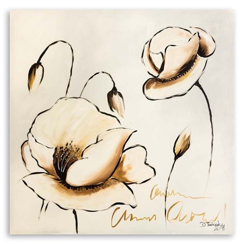 Obraz na płótnie, Malowane kwiaty 40x40 na Arena.pl