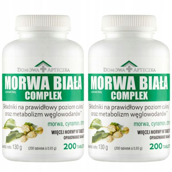 Morwa Biała COMPLEX + Cynamon i Chrom Suplement Diety ZESTAW 400 TABLETEK zdjęcie 1