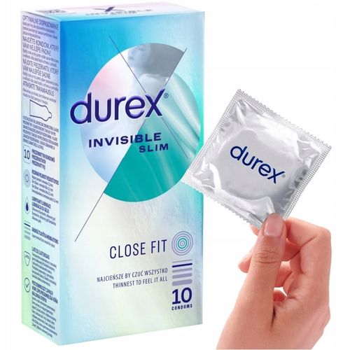 Prezerwatywy DUREX INVISIBLE CLOSE FIT cienkie ściśle dopasowane 10 na Arena.pl