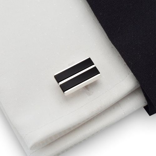 Spinki do mankietów czarne | Srebro 925 | ŚLUB na Arena.pl