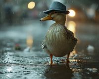 Plakat 76x60,5cm Kaczka w Kapeluszu