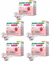 Junior-Angin Lizaki Na Ból Gardła 8 sztuk o smaku truskawkowym