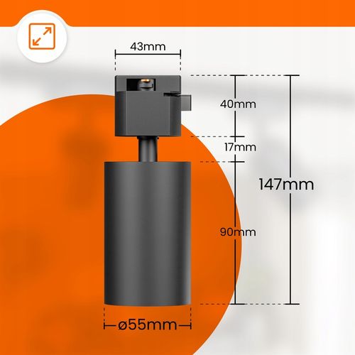 Zestaw Szynoprzewód Szyna 1m + 4x Oprawa Halogenowa LED GU10 Lampa na Arena.pl