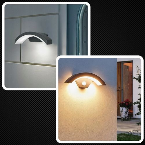 Kinkiet Ścienny Zewnętrzny Lampa Elewacyjna Czujnik Ruchu Zmierzchu 12W na Arena.pl